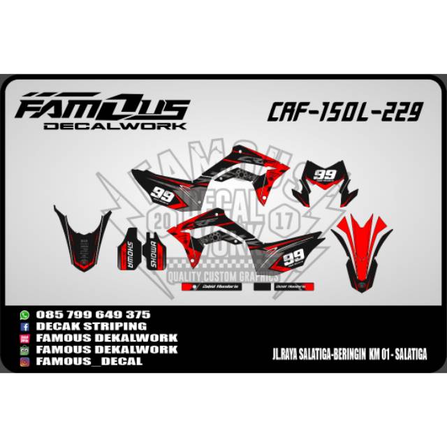 dekal atiker crf simple grafis merah abu abu hitam