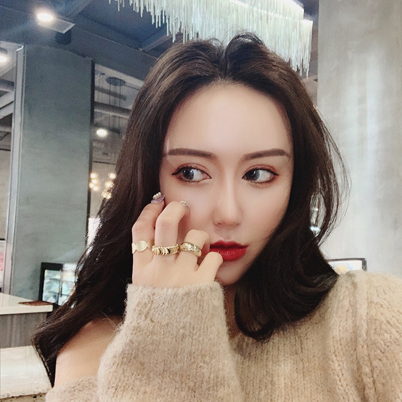 XiaoboACC Cincin Metal Retro Adjustable Gaya Korea untuk Wanita