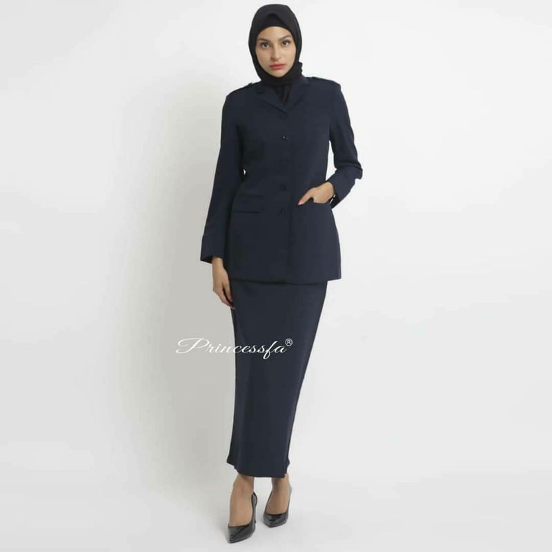 PDH guru biru Dongker / seragam guru biru Dongker / blazer guru biru Dongker / baju guru ROK span