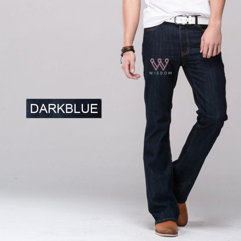 Wisdom Celana Jeans Cutbray Pria Cutbray Pants Boot Cut Melebar ke Bawah | Denim Stretch Melar Clasic