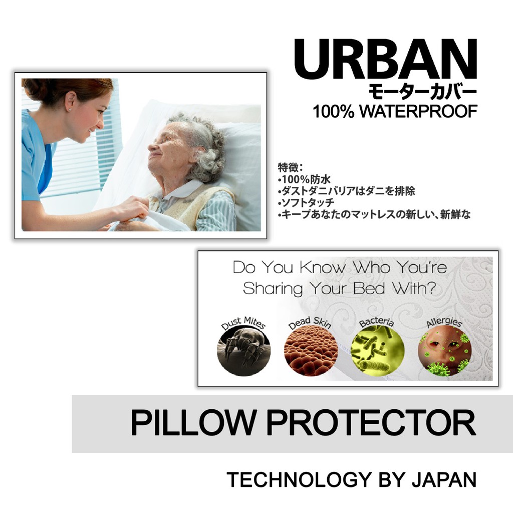 Sarung Bantal &amp; Sarung Guling URBAN Waterproof Protector Resleting