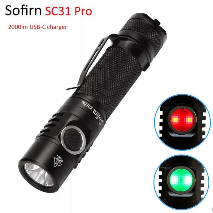 Cuci Gudang Awal Tahun SOFIRN SC31 PRO SENTER LED LUMINUS SST40 SST-40 2000 LUMENS USB C - SENTER