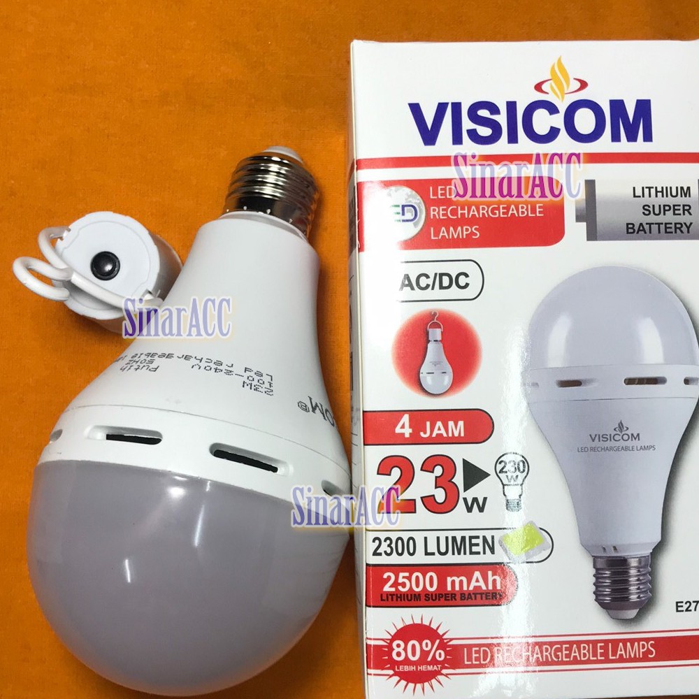 Lampu bulb emergency baterai VISICOM 23W sentuh nyala 23 w lampu magic