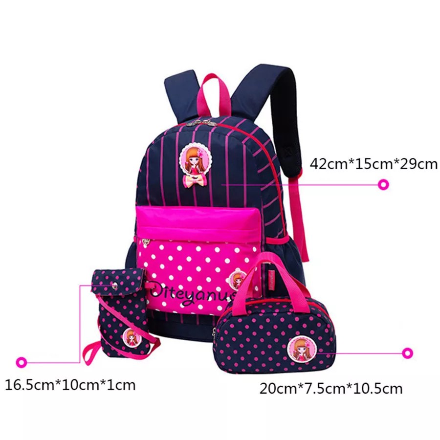 [COD] tas ransel anak wanita motif barbie salur warna warni / tas anak paud/ tas anak tk perempuan