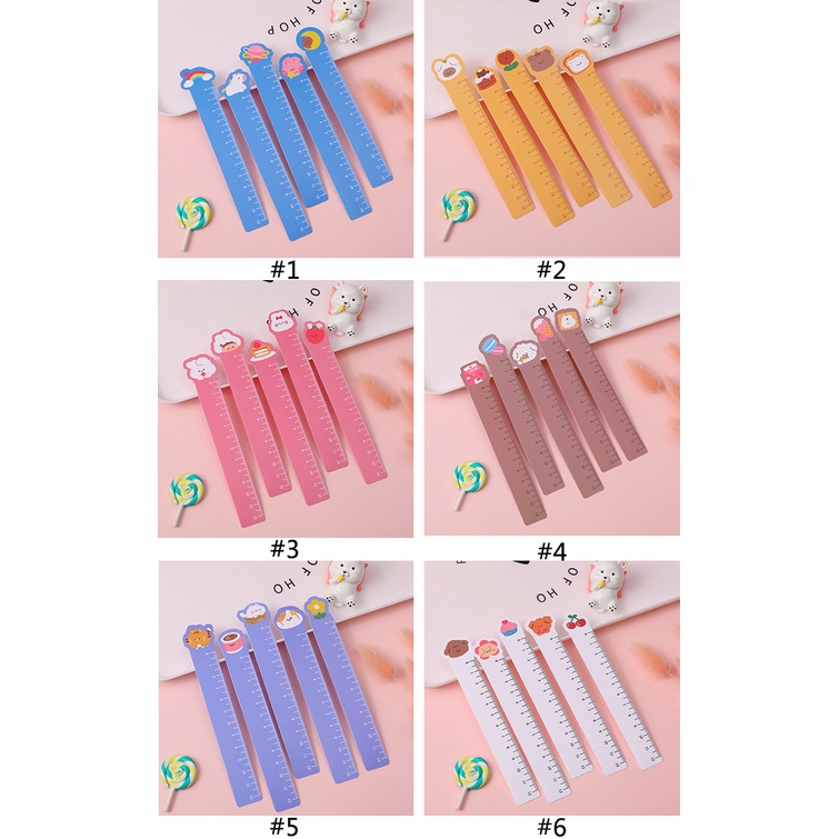 12cm Cartoon Animal Ruler Bookmark Bendable Ruler Student Stationery