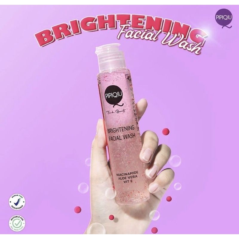 ⭐BAGUS⭐ PIPIQIU Brightening Facial Wash + Niacinamide 100ml | Face Wash Sabun Cuci Muka Brightening