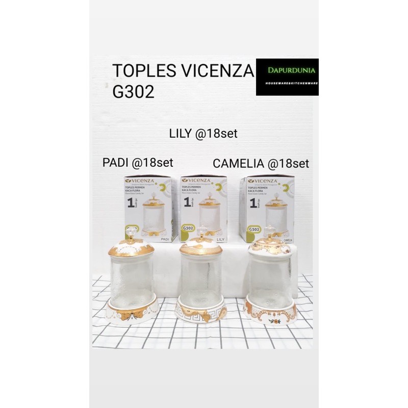 toples kaca vicenza tutup keramik gold ( G302 )