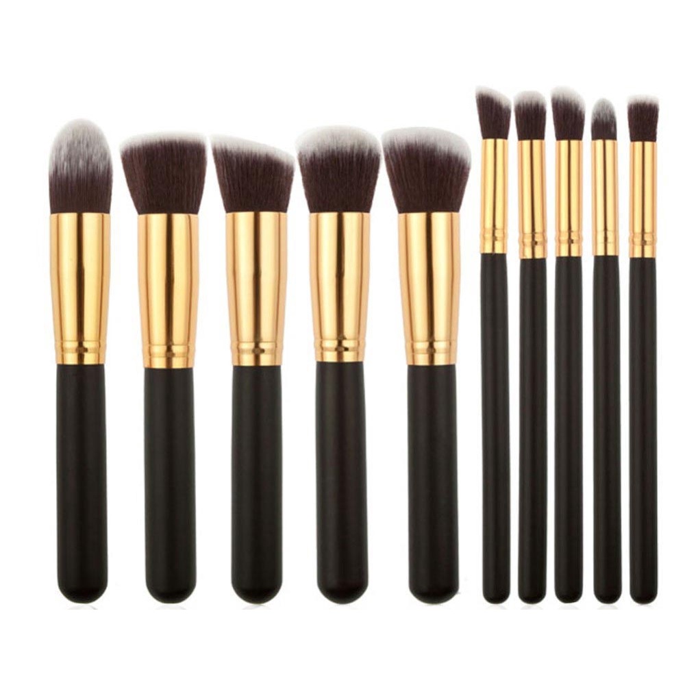 Kuas Make Up Wajah 10 PCS - MAG5167 - Black Gold