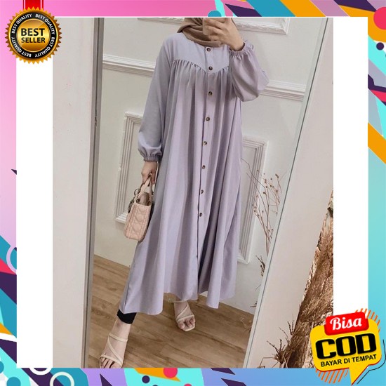 Mossa Gamis Remaja Kekinian Korean Style Terbaru 2022 Jumbo Ld 110-115 Afi - Mc - Tunik Mozya
