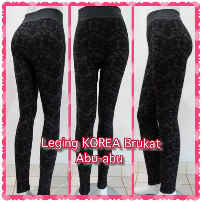 PROMO Celana Leging KOREA Brukat - Abu-abu Legging  33556