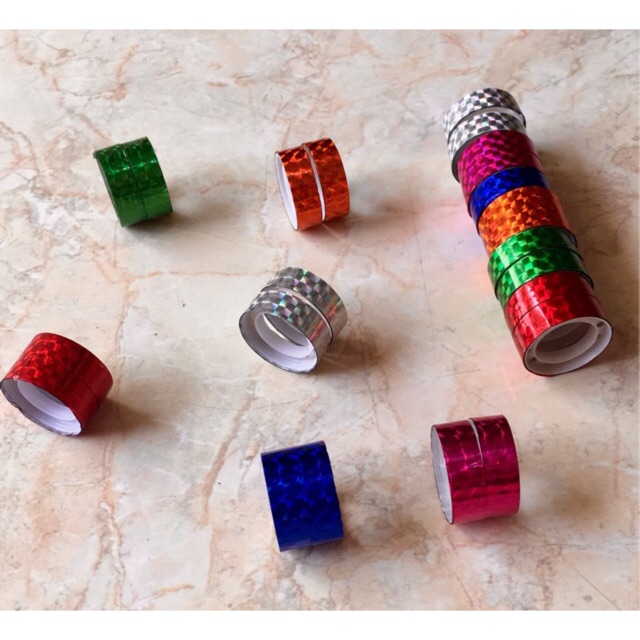

Selotip/ Solasi Plastik Bling Bling Warna Warni