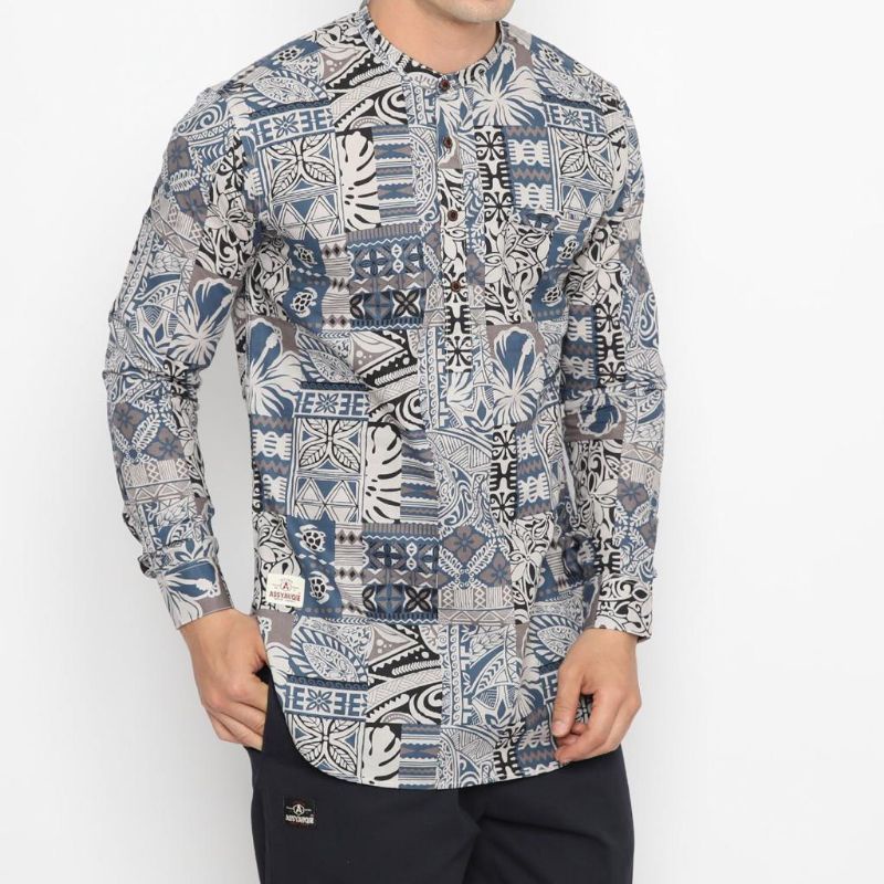 kurta batik ASSYAUQIE kemeja batik pria lengan panjang baju batik pria lengan panjang