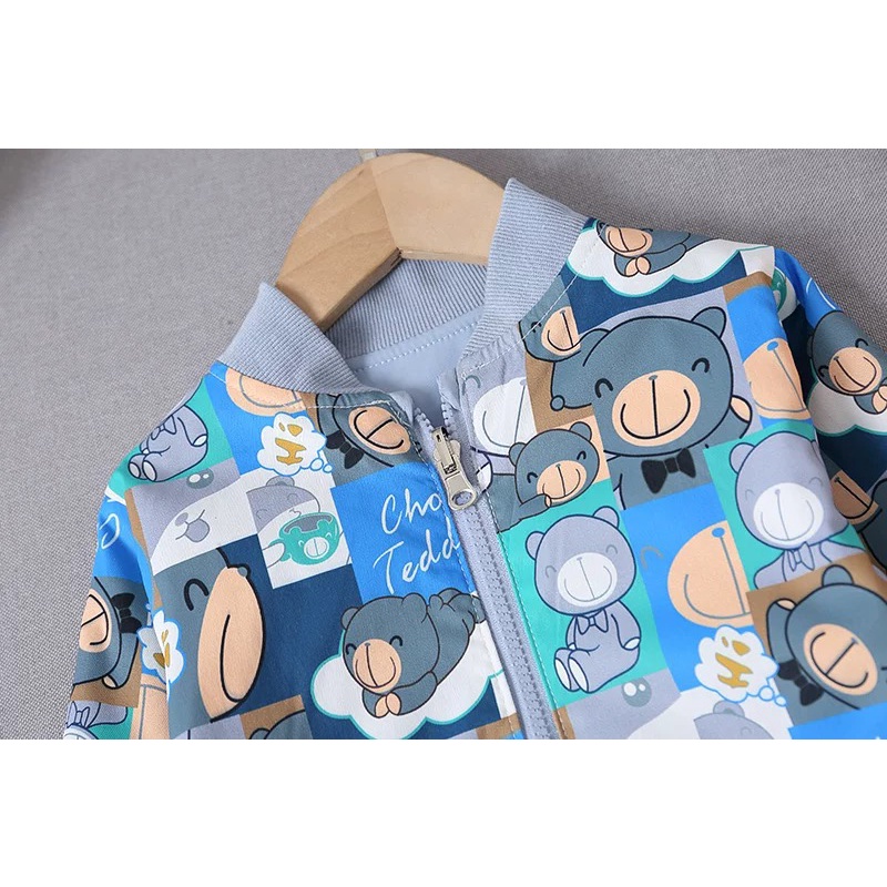 1 Jaket 2 IN 1 bomber anak laki laki import jaket parasut waterproof fashion import anak cowok lengan panjang grosir impor motif lucu-7