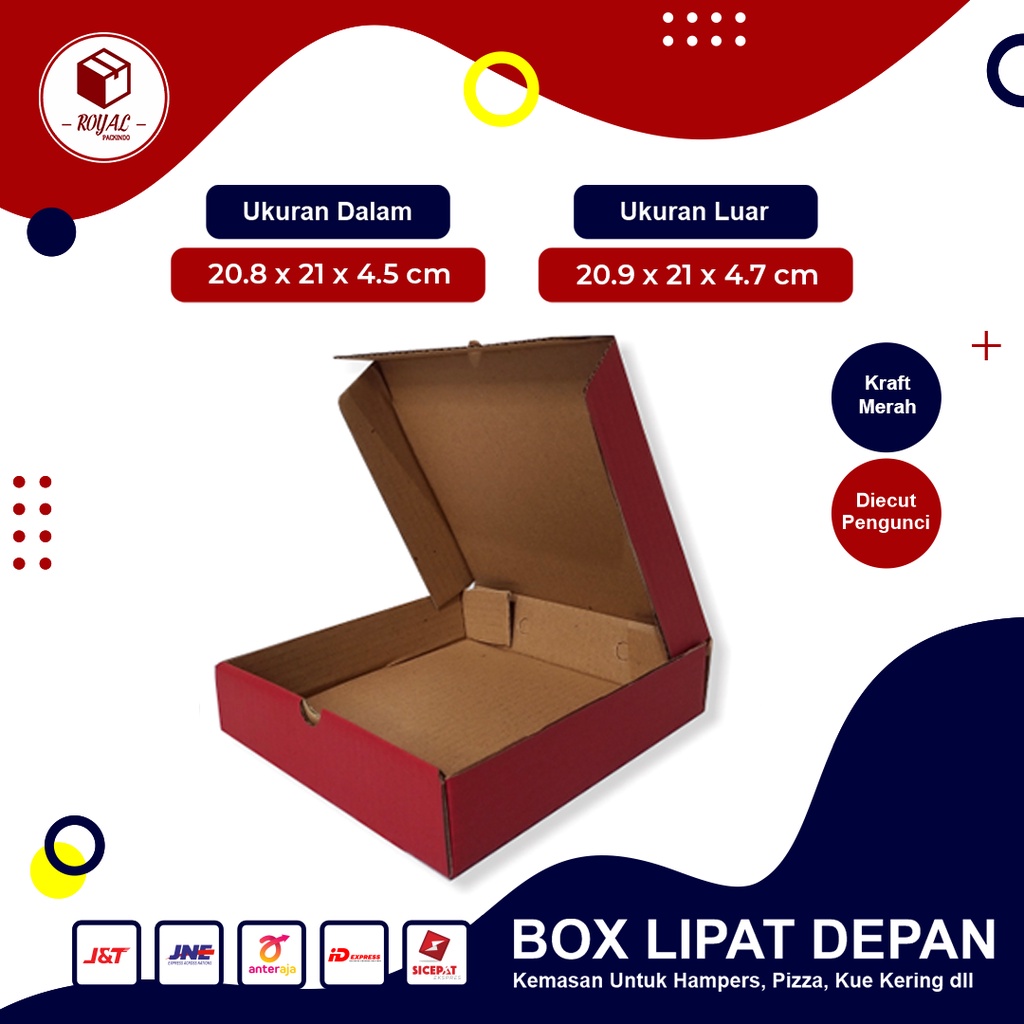 Box Polos size 21 x 21 x 4,5 cm Kardus/Packing/Polos/Pizza/Box/Hampers/BoxPizza - Bisa custom sablon-3