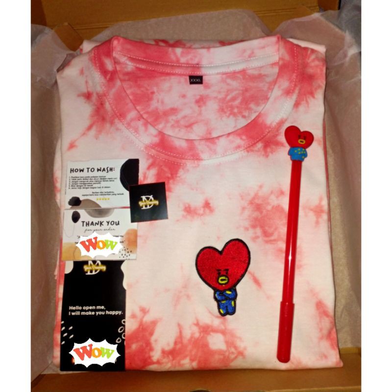 KAOS TIE DYE BT21 baju  tie dye bt21 box Shopee Indonesia