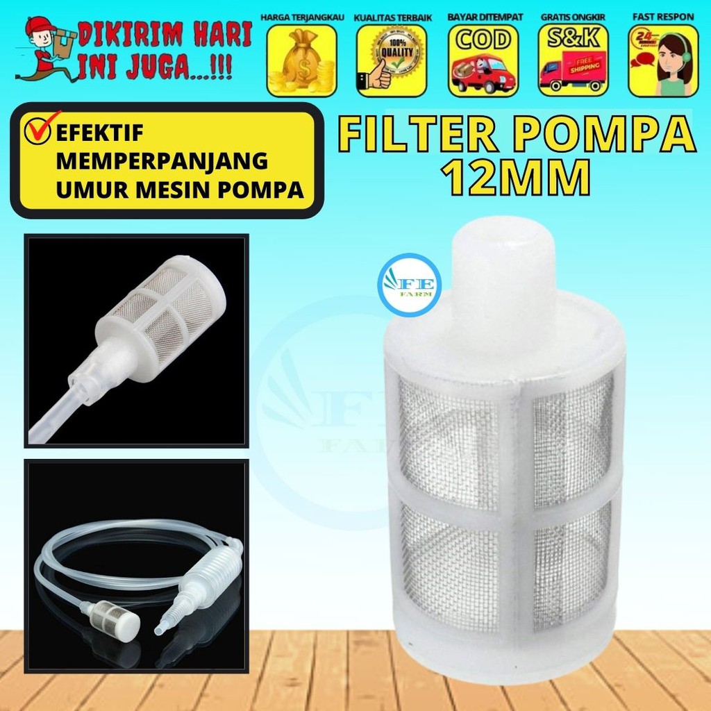 FILTER SPRAYER SARINGAN AIR SUCTION SELANG INPUT POMPA DC 12V FEFARM