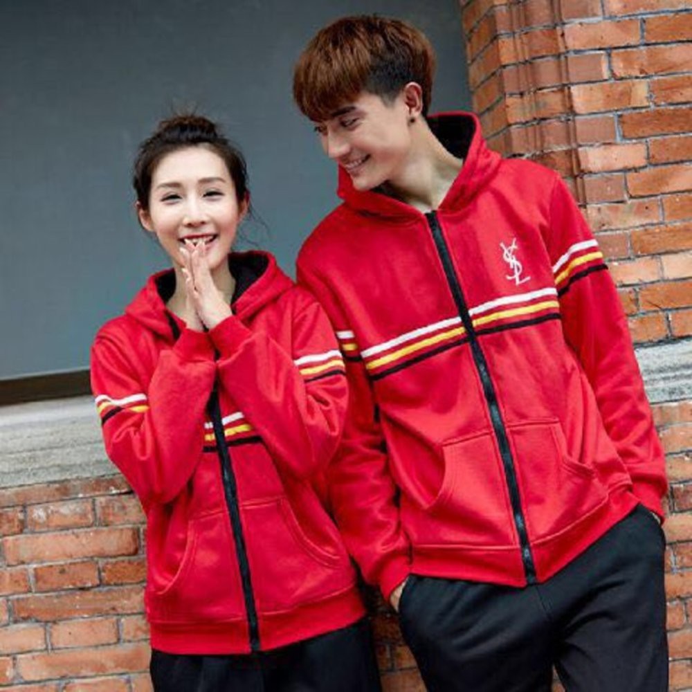 Dijual Jual COUPLE JAKET YSL SALUR MERAH Murah Diskon