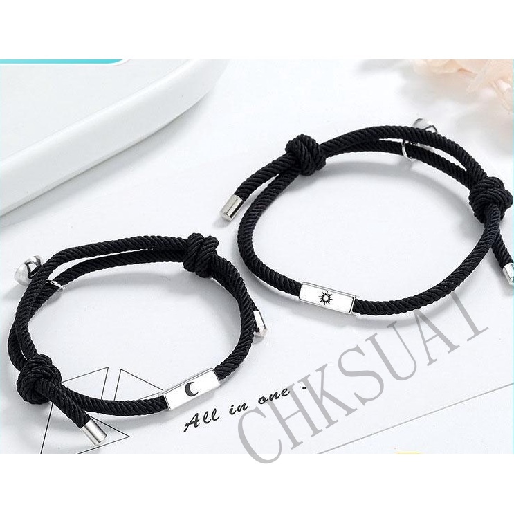 2 Pcs Gelang Magnetik Model Matahari Bulan Untuk Pasangan