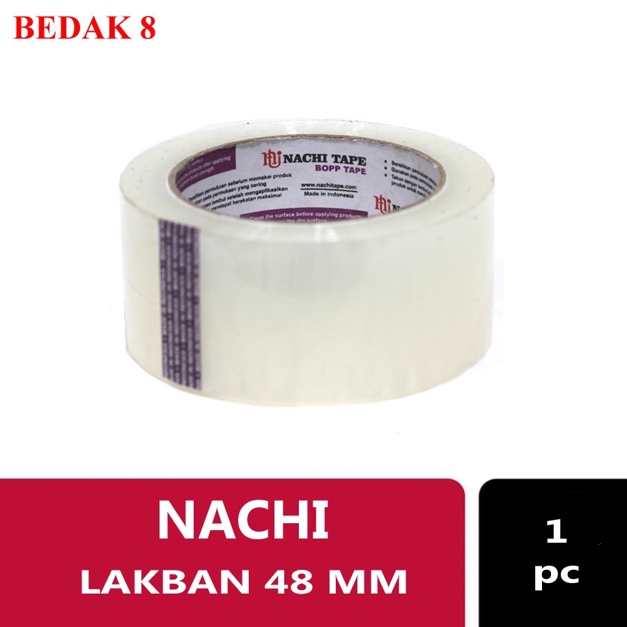 Lakban Nachi 48 mm Bening/ Coklat