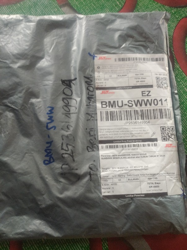 Batik Couple Kerja Kondangan Wanita Pria Kombinasi Hitam Modern M L Xl