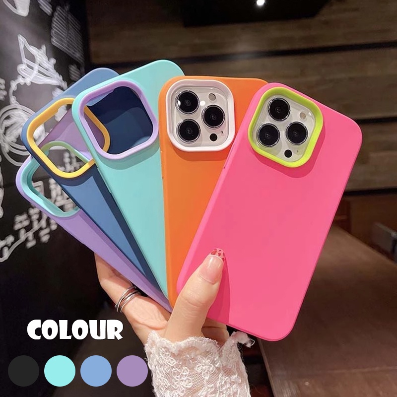 New Case 3 IN 1 PASTEL for Oppo A33 A53s A5 A9 2020 5G F9 Rlm 2 Pro Anti Shock Bumper Liquid Pop Hyb