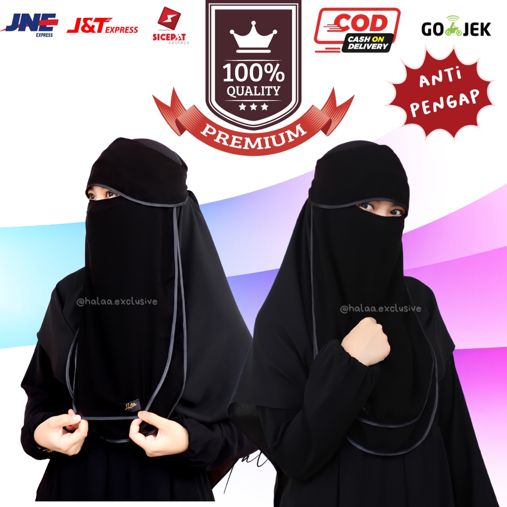 Jual Cadar Niqab Bandana Poni Aaliyah Sifon Silky Sifon Premium By Halaa Shopee Indonesia