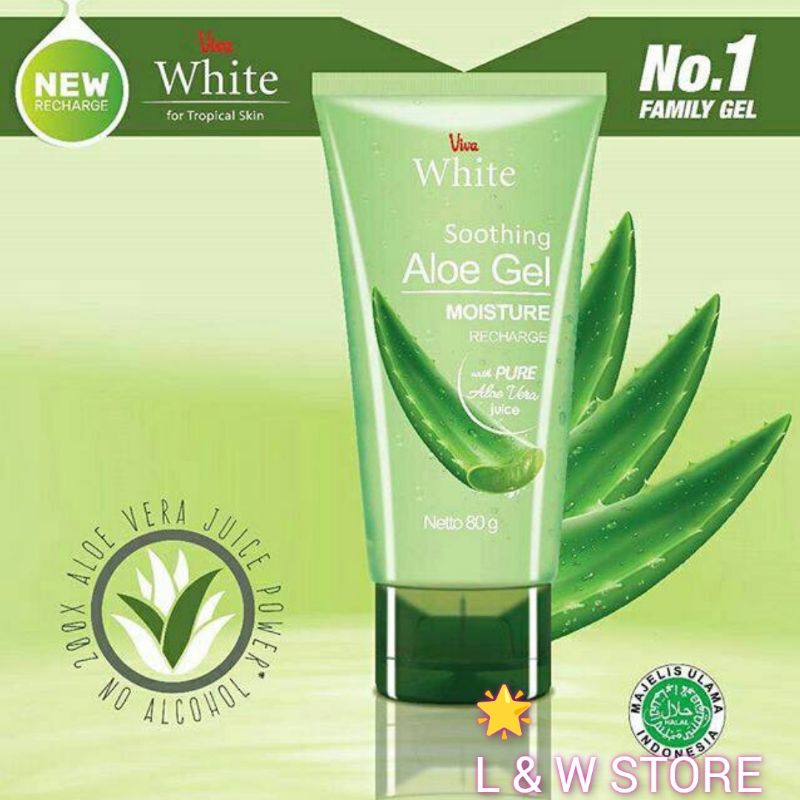 Viva White Soothing Aloe Vera Gel 80gr/100% Original