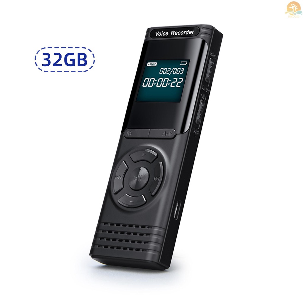 (MMOI) Dictaphone Perekam Suara Digital HD MP3 Player 32GB Support Layar 13 &quot;