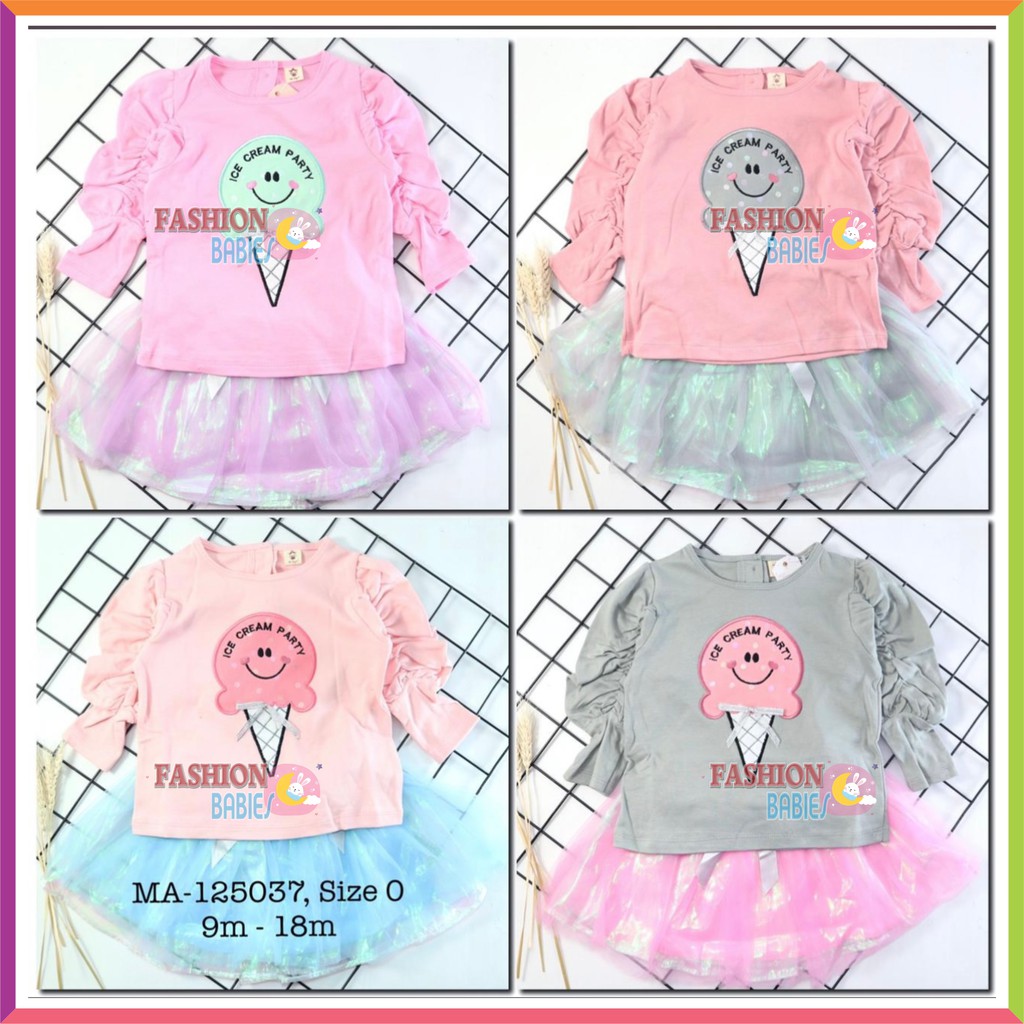 ❤ Baby Fashion ❤ SETELAN ANAK PEREMPUAN / SETELAN ROK ANAK LENGAN PANJANG / ICE CREAM MI ANGEL