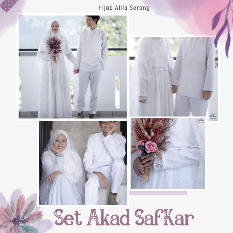 Set Akad Safkar White by Hijab Alila