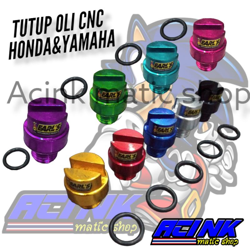 Tutup oli almunium cnc earls TUTUP OLI CNC ALMUNIUM EARLS UNIVERSAL