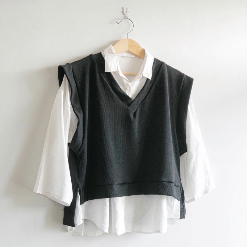 Outer Baju Rompi Vest Korean Style Wanita Atasan Kekinian C22-8