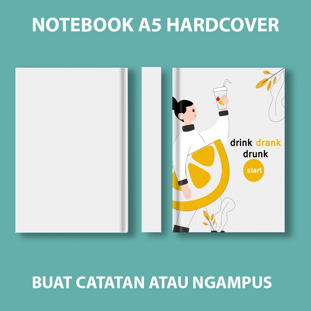 

Buku Catatan Bergaris Tebal A5 100 Lembar Sampul Hardcover-21