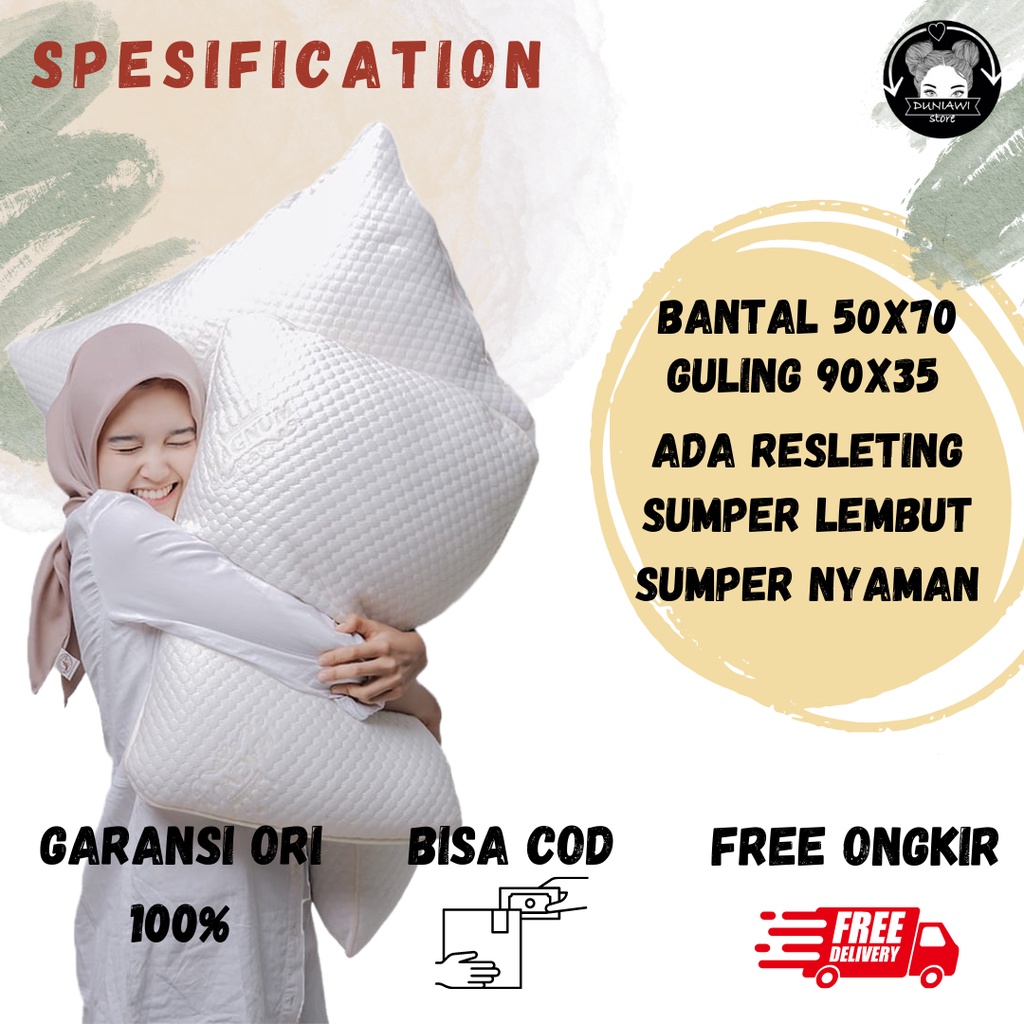 [1 SET] BANTAL GULING MAGNUM SILK JUMBO 1.200 GRAM PAKET(1 BANTAL 1 GULING)