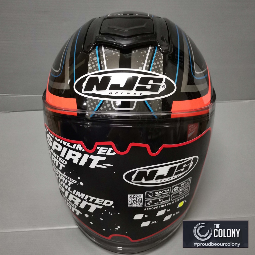 HELM HALF FACE NJS KAIROZ MOTIF DOUBLE VISOR FURION BLACK ORANGE-3