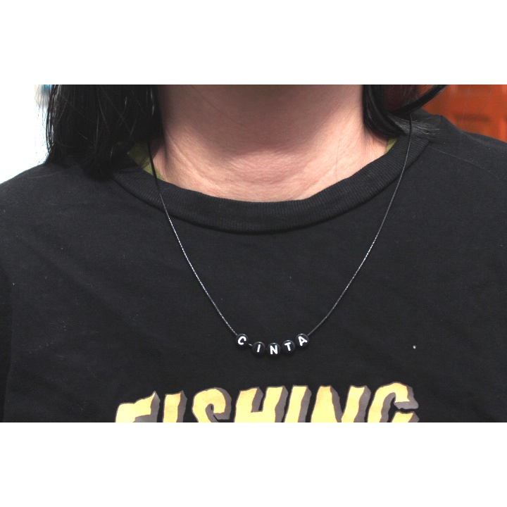 (COD) COSTUM KALUNG INISIAL A-Z MOTE PIPIHkalung persahabatan / kalung costum / kalung nama / kalung etnik / kalung huruf