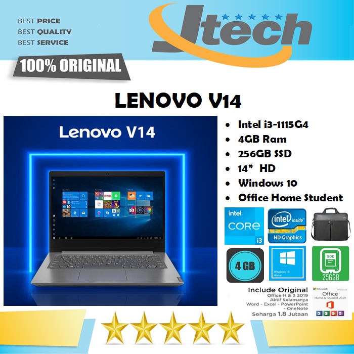 LENOVO V14 - i3-1115G4 - 4GB - 256GB SSD - INTEL UHD - 14