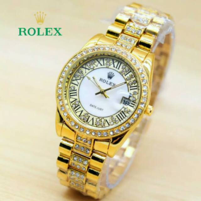 JAM TANGAN ROLEX ROMAWI FULL DIAMOND