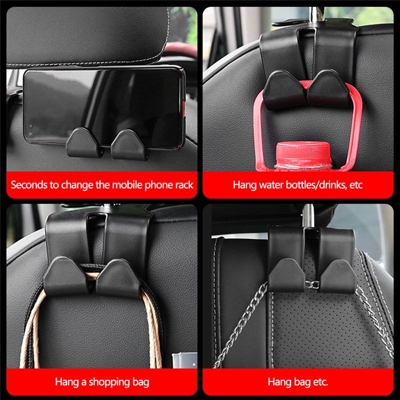 TK Car Seat Back Hook Hangers Headrest Mount Storage Holder Duarable Bearing Bag Pouch Clothes Hanging Hook