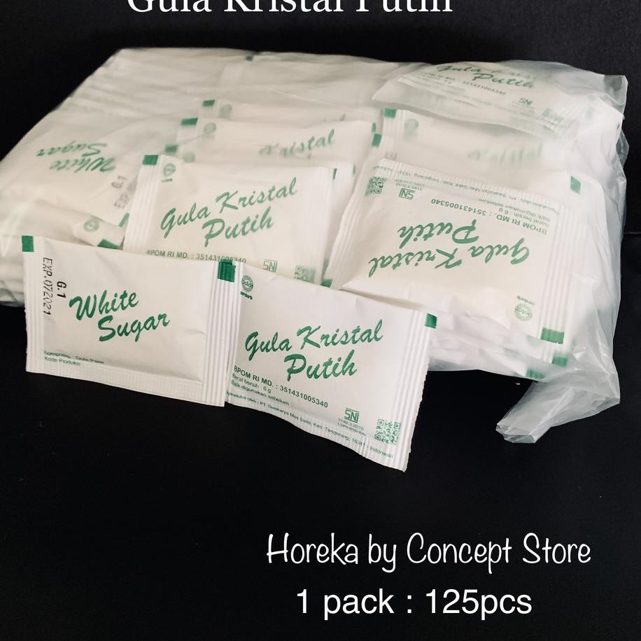 

TERLARIS!!! Gula Pasir Putih Kemasan Sachet Higienis 125pcs TERMURAH