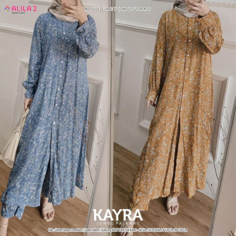 kayra set LD 120cm by alila - setelan long tunik dan kulot bahan rayon viscose best seller