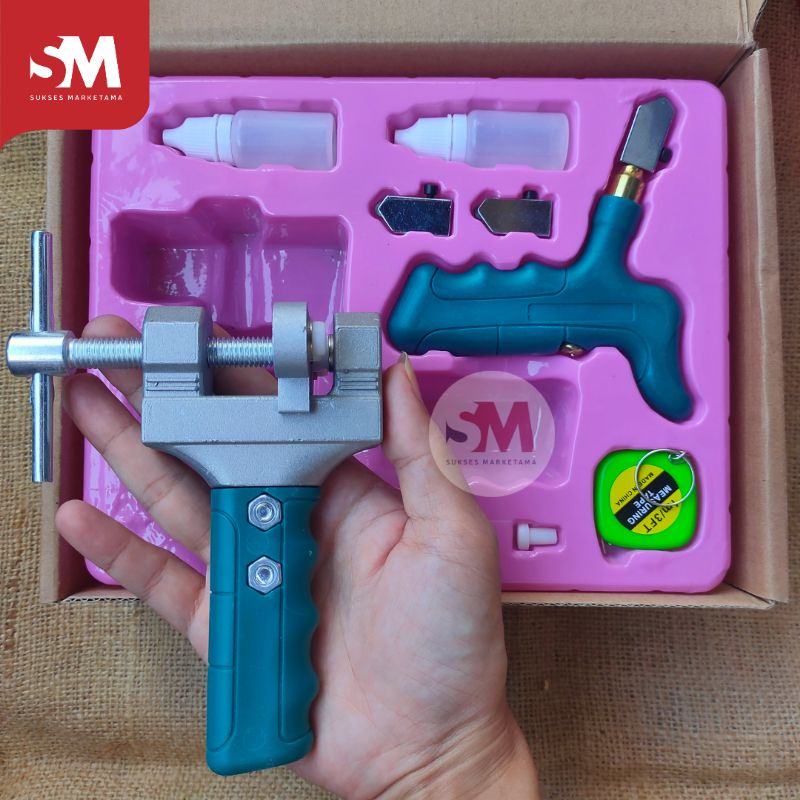 Knifezer Set Alat Potong Kaca Pisau Pemotong Kaca Glass Keramik Diamond Cutter Tile Handheld - AI303