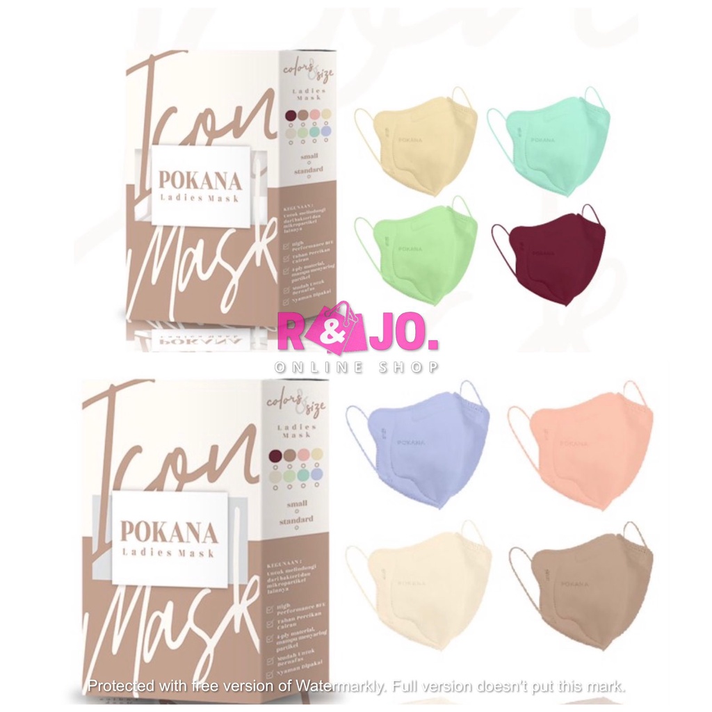 Masker Pokana Icon Mask Ladies Mask 4ply Masker Medis