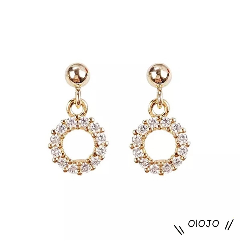 Mini Zircon Hoop Earrings Piercing Cartilage Earring Stud Wanita Perhiasan Fashion Aksesoris - ol