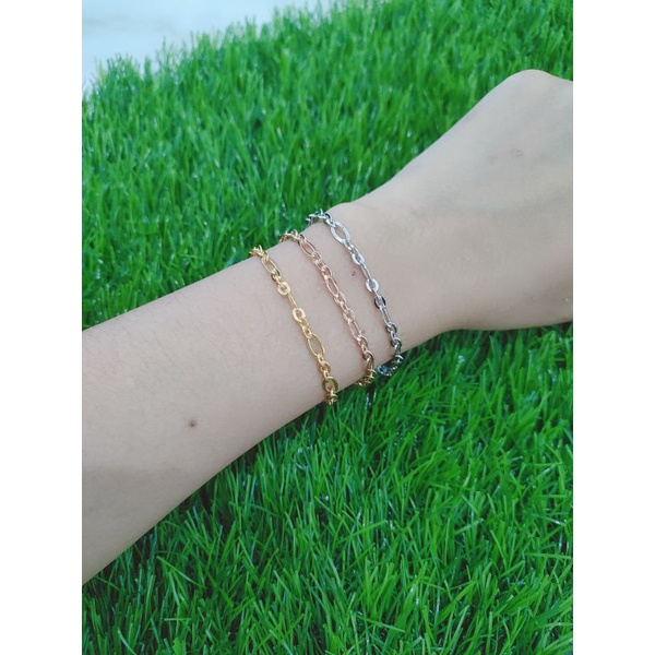 GELANG PERAK 925 ASLI LAPIS EMAS/GELANG NORI 3IN1+2 BEL/GELANG ASLI SILVER/GELANG FASHION WANITA