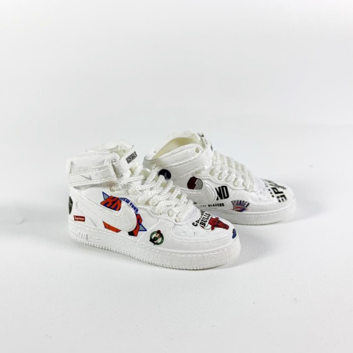 AIR FORCE 1 ONE SUPREME NBA WHITE 3D SNEAKERS KEYCHAIN MINIATUR