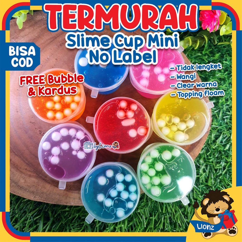 slime mini cup no label clear by Lionz.idn tersedia harga grosir