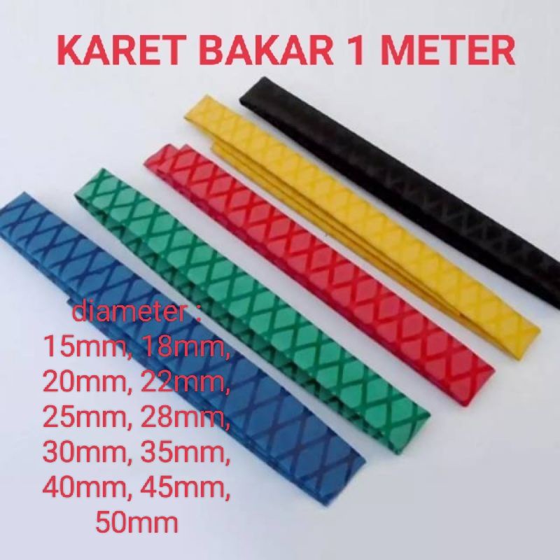 grip joran / karet bakar / heat shrink tube panjang 1meter (diameter 15 - 50mm)