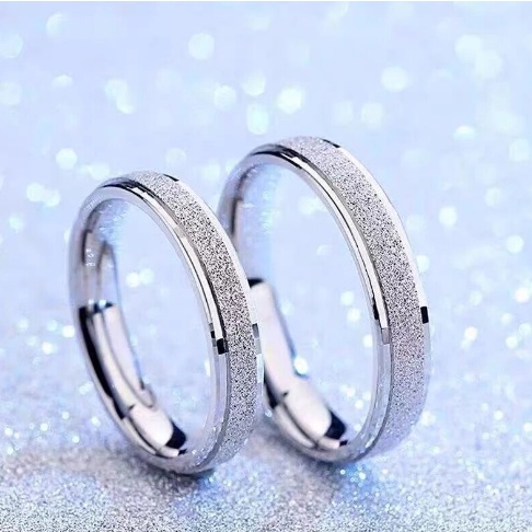 awet garansi  selamanya cincin titanium motif pasir emas untuk pria dan wanita