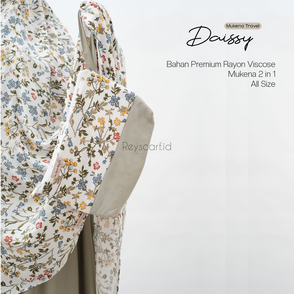 mukena travel daissy by reyscarf id mukena dewasa 2 in1 bahan premium rayon viscose adem nyaman dipakai bisa cod